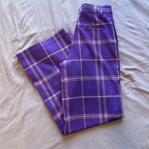 Forever 21 High-Rise Wide Leg Plaid Pants